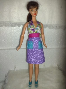 Fits Standard Vintage Barbie Only Handmade Summer Halter Dress Back Bow & Shoes - Picture 1 of 11