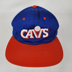 Vintage Cavs Snapback Hat Cleveland Cavaliers Basketball Ball Cap 90s Blue - Picture 1 of 7