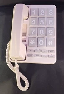 Radio Shack Large White Push Button Phone #43-804 Corded Desk Calls Not Tested - Picture 1 of 6
