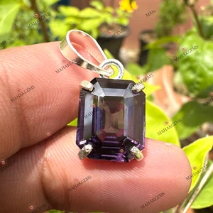 Natural 16CT Alexandrite Color Change Loose Gemstone Pendant in 925 Solid Silver - Picture 1 of 9