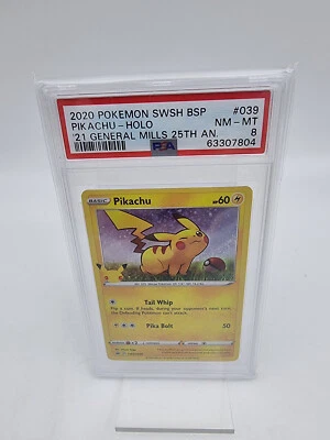 PSA8 2020 Pokemon SWSH BSP Pikachu-Holo 21 General Mills 25th An - Image 1 of 3