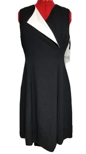 Calvin Klein Womens Black Dress Business Formal Midi Size 12 - Picture 1 of 12