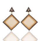 Mountain Crystal White Zircon Earrings, 18Carat Gold Plated, 925...