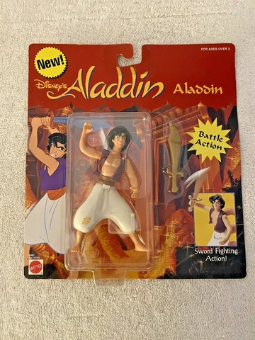 Disney’s Aladdin Battle Action Aladdin Action Figure(1992 Mattel)Brand New! MOC Cover