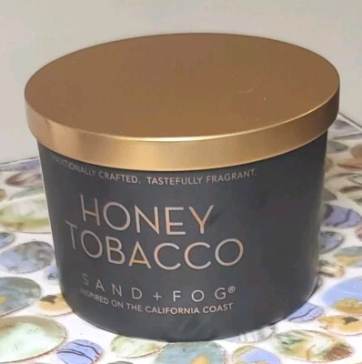 Vela perfumada mezcla cera soja tabaco arena + niebla 2 mechas 12 oz.  Foto 1 de 2