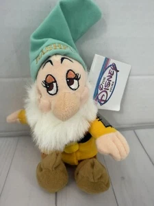 The Disney Store Snow White's Seven Dwarfs Mini Bean Bag Plush Bashful - Picture 1 of 7