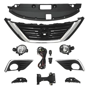 9PCS For ALTIMA 2016-2018 Front Upper Grille Bumper Fog Light Kit Radiator Cover - Picture 1 of 11