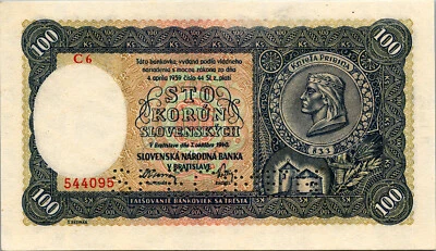 Slovakia 100 Korun 1940, Specimen, AUNC / UNC, P-11s - Image 1 of 2