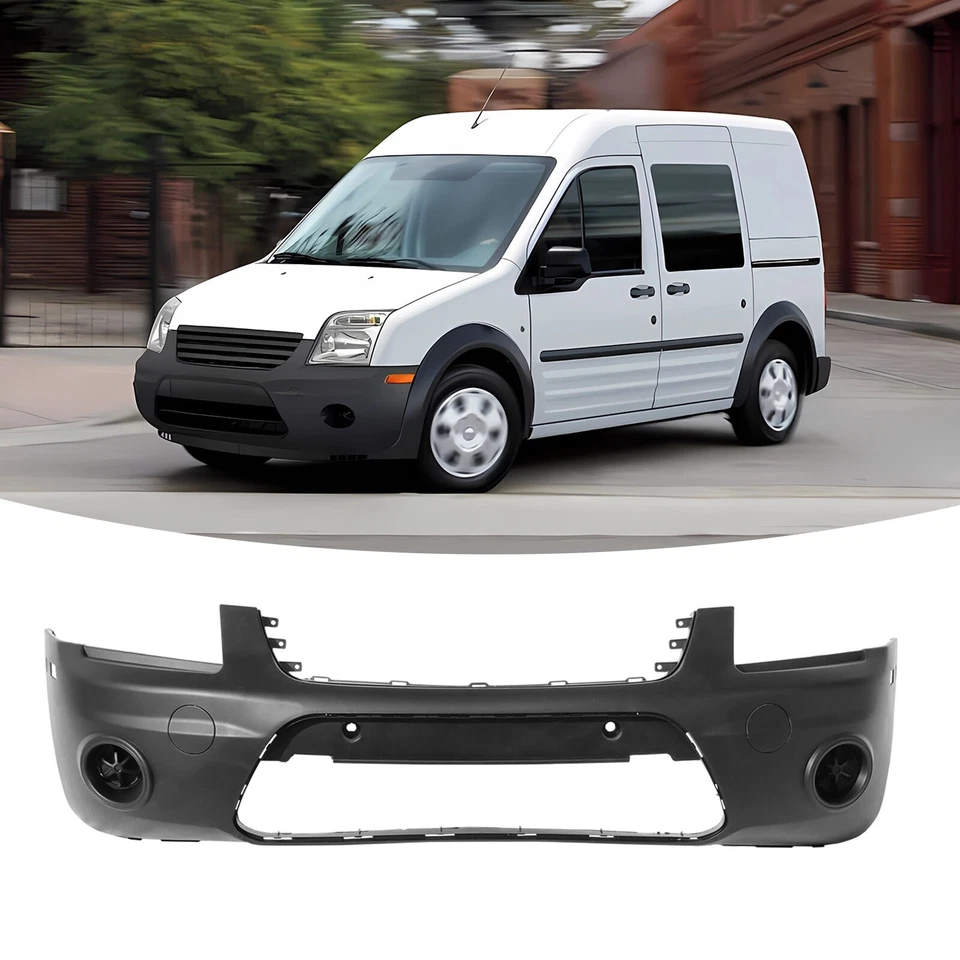 Cubierta de parachoques delantero para Ford Transit Connect 10-13 sin orificio antiniebla plástico negro Foto 1 de 4