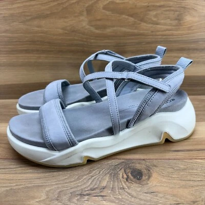 ECCO Womens Sandals Size 9 9.5 EU 40 Gray Strappy Chunky Platform Wedge - Image 1 of 4