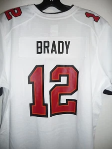 NWT NFL TAMPA BAY BUC'S WOMENS  # 12 BRADY WHITE JERSEY SIZE EX LARGE - Picture 1 of 7