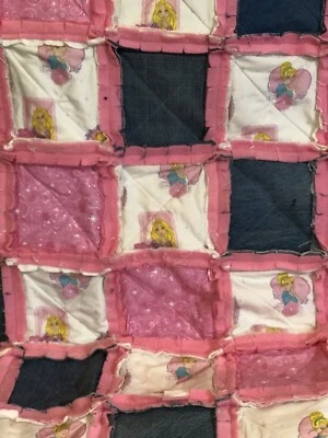 Disney Princesses Glitter Cinderella Rag Quilt-New! - Image 1 of 2