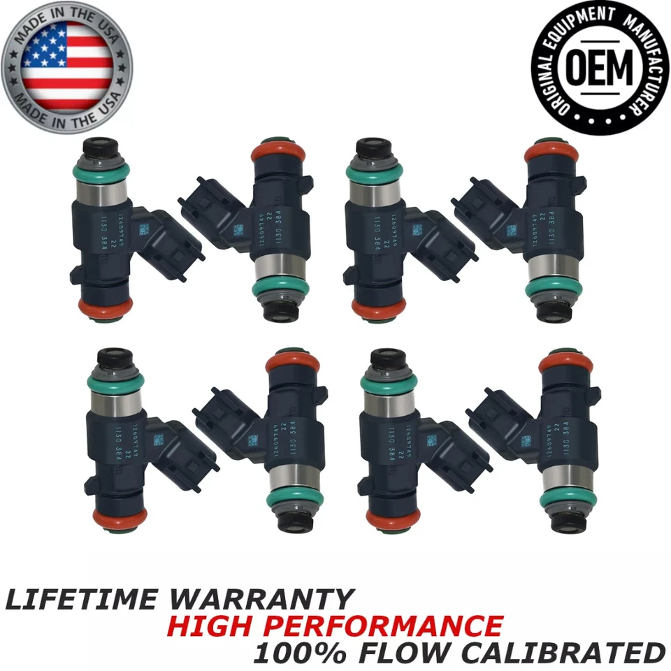 x8 NEW GENUINE DENSO FUEL INJECTORS FOR 2009-2013 Cadillac Escalade EXT 6.2L V8 - Image 1 of 4