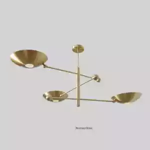 Mid Century Sputnik Chandelier Stilnovo Style 3 Shade Light Fixture. - Picture 1 of 5