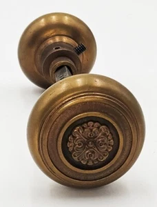 Door Knobs Set of Two Antique Brass Classical Style - Picture 1 of 7