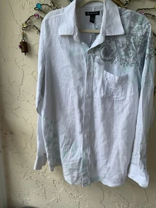 Camisa de hombre Inc International Concepts manga larga azul claro con gráficos talla Lg - Imagen 1 de 7