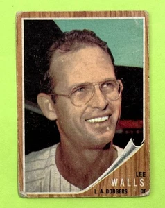 1962 Topps Lee Walls Los Angeles Dodgers Green Tint Variation All-Star - Bild 1 von 2
