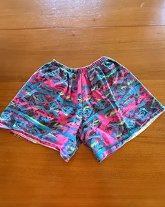 Vintage 80's 90's Women's Flowy Cotton Geometric Design Shorts Small/Medium - Picture 1 of 2