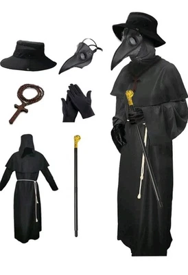 NUEVO DISFRAZ DE MÉDICO PLAGA NEGRA COMPLETO ADULTO NICCEX TALLA GRANDE Foto 1 de 4