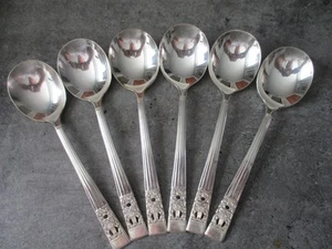 Oneida Community Plate Hampton Court Soup spoons x 6 - Picture 1 of 5