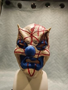 Slipknot Clown Iowa Style Maske, Hörner, blaue Gesichtsfarbe, freiliegendes Gehirn Volllatex - Bild 1 von 6