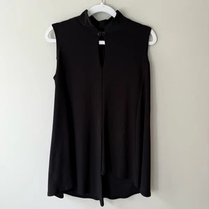 Sympli Black Sleeveless Mandarin Collar Blouse Women’s 8 - Picture 1 of 11