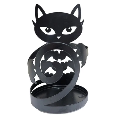 Yankee Candle SOPHIA THE CAT Silhouette Jar Holder Black Metal Halloween RARE - Image 1 of 4
