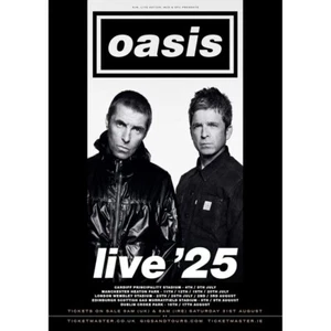 Oasis Posters Concert Tour 2025 - Póster impreso de bandas de música rock. Sin marco - Imagen 1 de 7