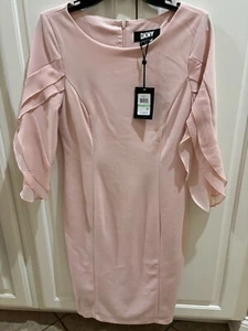 NWT DKNY Womens Light Pink Knee-Length Party Cocktail Easter Dress 8 - Picture 1 of 4