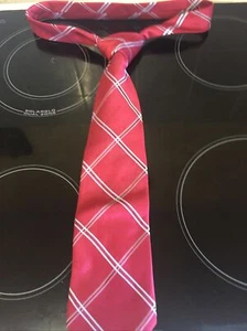 Men's Neck Tie George 4" Wide 59" Long Vintage Retro Polyester Red Formal Office - Picture 1 of 6