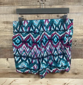 Mix & Co Aztec Design Women’s (L) Shorts Pink Blue Diamond Soft Stretchy Bottoms - Bild 1 von 3