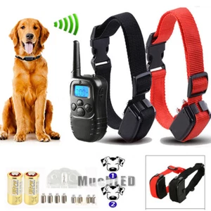 Waterproof Rechargeable LCD 1000 Yard Shock Vibra Remote 2 Dog Training Collar - Picture 1 of 15
