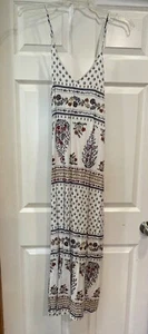 Old Navy White & Blue Floral Print Maxi Dress w/ Adjustable Crisscross Straps - Picture 1 of 2