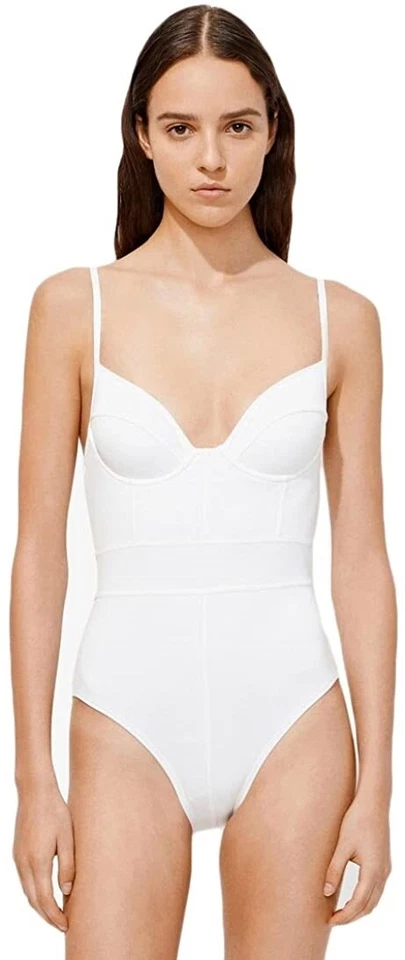 Proenza Schouler 187813 Womens Underwire One Piece Swimsuit White Size Medium - Image 1 of 3