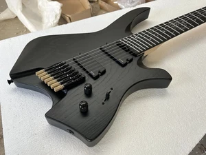 Headless Fanned Frets Right Handed 7 Strings Electric Guitar Active Pickups Top - Picture 1 of 8
