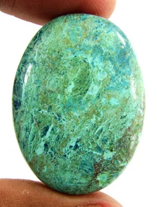 54.45 Ct Natural Blue Shattuckite Loose Gemstone Cabochon Wire Wrap Stone- 63852 - Picture 1 of 5