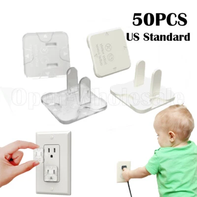 50 piezas/pk toma de corriente toma de corriente cubierta de seguridad para bebés niños y niños Foto 1 de 4