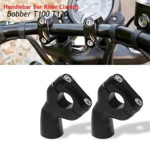 Handlebar Bar Riser Clamps Adapter for Triumph Bobber T100 T120 Speed Twin Black - Picture 1 of 13