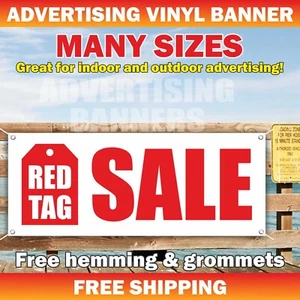 RED TAG SALE Advertising Banner Vinyl Mesh Sign Flag Big Save Discount Clearance - Picture 1 of 5