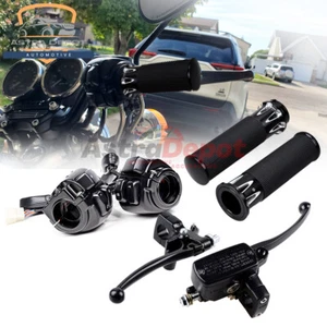 1" Handlebar Hand Grip+ Switch Control+ Clutch Brake Levers For Harley Sportster - Bild 1 von 10