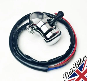 LUCAS STYLE MOTORBIKE HORN DIP SWITCH CLAMP ON with BLACK WIRE COVER - 31563 - Foto 1 di 6