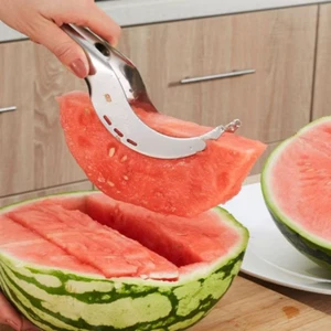 Wassermelonenschneider Schneider Obst Edelstahl Löffel Schaufel leicht abziehbar offen geschnitten - Bild 1 von 11