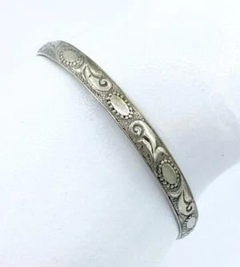RARE Vintage Danecraft Felch Sterling Silver Bangle Bracelet Scrollwork - Picture 1 of 4