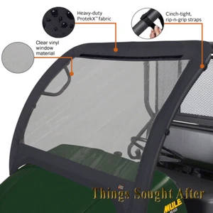 Kawasaki Mule Vinyl Windshield for 2017 2018 2019 SX Series XC & SE Front Window - Picture 1 of 5