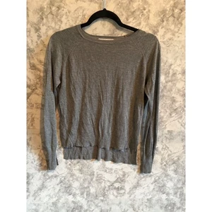 Suéter ligero Zara tejido para mujer pequeño gris manga larga cuello redondo - Imagen 1 de 9