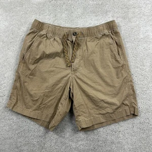 Eddie Bauer pantaloncino uomo taglia media beige ripstop cotone elastico piatto davanti - Foto 1 di 11