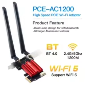 Adattatore wireless Wi-Fi 5 PCI-E A1200, scheda rete Dual Band 2.4G/5Ghz 802 IT - Foto 1 di 7
