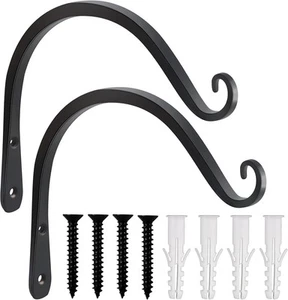 Gtongoko 2 Pack 8 Inch Plant Hangers Outdoor Metal Hanging 8 Inch, Black  - Picture 1 of 7