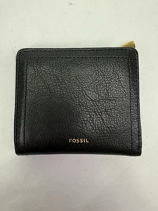 Fossil Logan Leather Small RFID Bifold Wallet Snap Zipper Coin Pouch Card Purse - Picture 1 of 10