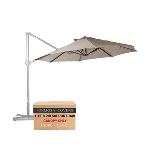 11ft Cantilever Supported Bar Umbrella 8 Rib Replacement Canopy Taupe - Picture 1 of 10